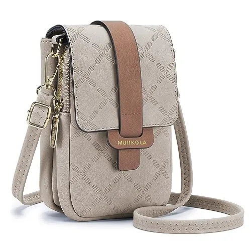 MUIIKOLA Bolso bandolera pequeño,Bolso Bandolera Móvil,Bolso Movil Mujer con Pantalla Táctil,Bandolera de Piel sintética con Correa y Pantalla Transparente