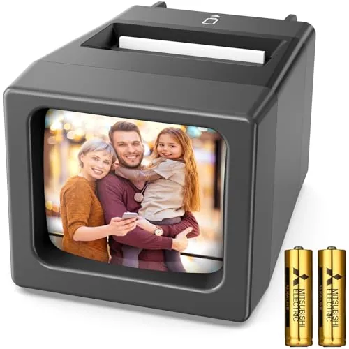 Visor de películas y Diapositivas de 35 mm, Aumento 2X y con luz LED para Diapositivas Antiguas y Negativos de película de 35 mm (2 Pilas AA Incluidas)