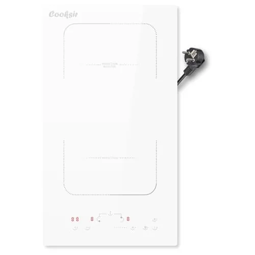 Cooksir Placa de Inducción Blanca de 2 Fuegos, Induccion Dos Fuegos Blanco