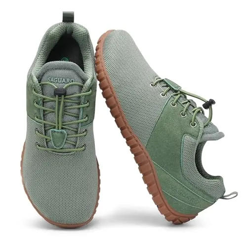 SAGUARO Mujer Barefoot Zapatillas Minimalistas Hombre Calzado Deportivos Gimnasio Zapatillas Trail Running Casual con Puntera Ancha para Walking Fitness Viajes Paseos Shopping Verde, Gr.39