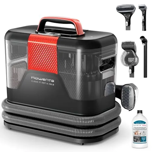 Rowenta Clean It Hot & Cold, Aspiradora tapicerías 1150W, 5 Acc, Negro