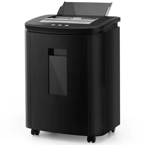 Trisruvian Trituradora de Papel Automática Profesional: Microcorte P-4 150 Hojas 40 Mins Continuos Destructora Documentos Eléctrica Papelera 25L Portátil Silenciosa - Oficina Casa Industrial Hogar