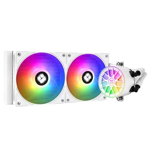 Thermalright AQUA ELITE 240 V6 ARGB White CPU Refrigerador líquido de CPU, tamaño de fila de refrigeración 240, radiador de agua de 2 x 120 mm, AMD: AM4/AM5, Intel LGA115X/1200/1700/1851