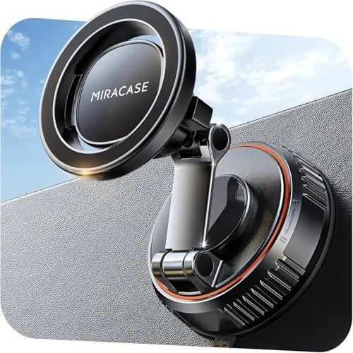 Miracase Soporte Movil Coche para MagSafe [Imán Potente y 40kg Ventosa]