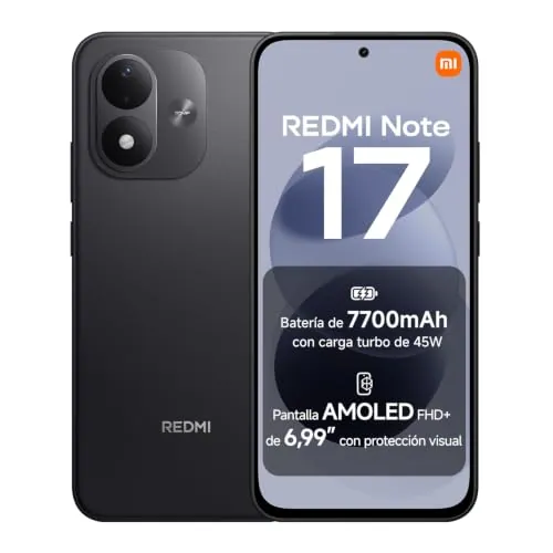 REDMI Note 17, Smartphone 4+128GB, Negro, batería de 7700mAh