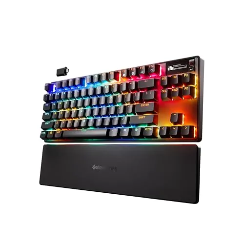 Steelseries Apex Pro TKL Wireless Gen 3 - Teclado Mecanico Inalambrico - HyperMagnetic Interruptores OmniPoint 3.0 - Accionamiento Ajustable - Rapid Trigger - Preajustes - Rapid Tap - OLED - US QWERTY