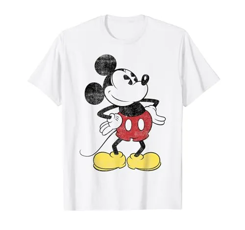 Disney Mickey And Friends Mickey Mouse Vintage Outline Camiseta