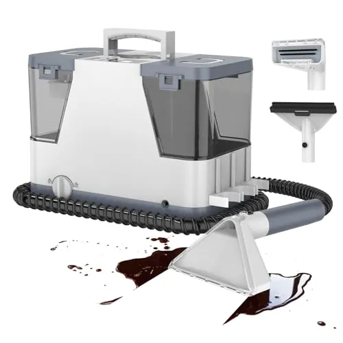 Aspiradora de Agua Tapicería - 2500W 20kPa Limpiador de Tapiceríascon Vapor Caliente,alfombras, moquetas para aspiradora y desmontador para colchón compacto y portátil