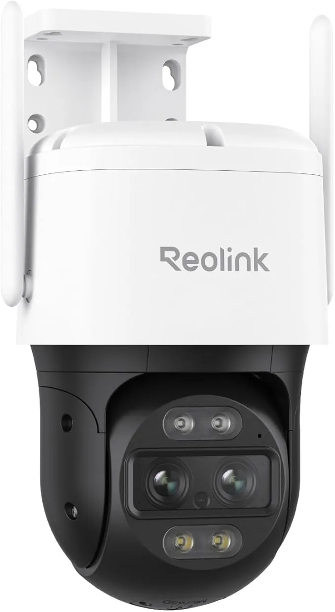 Reolink 4K PTZ Camara Vigilancia WiFi Exterior con Doble Lente, Visión de 360°, Seguimiento Automático, Detección de Personas/Vehículos/Animales, Zoom 6X, Visión Nocturna en Color, TrackMix WiFi