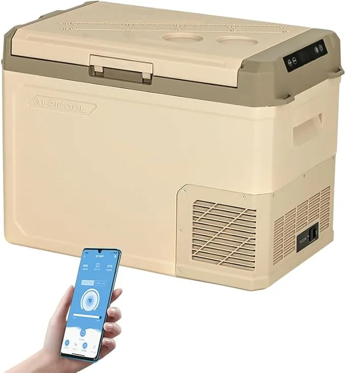 Alpicool GE40 40L Nevera Portátil Eléctrica Refrigerador de Coche 12V 24V Mini frigorífico CA 220v para Hogar, Camping, Viajes, Automóvil, 20ºC a 20ºC
