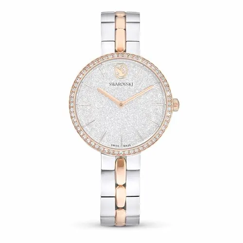 Swarovski Reloj Cosmopolitan, Fabricado en Suiza, Brazalete de Metal, Tono Plateado, Combinación de Acabados metálicos
