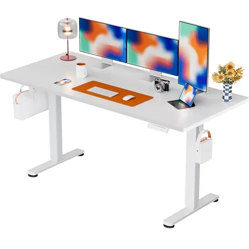 ErGear Escritorio Elevable Eléctrico, 140x70cm, Blanco