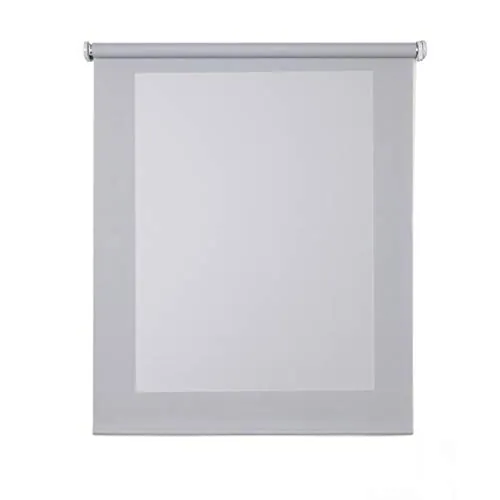 Estores Enrollables Screen 5% Traslúcido Máxima Calidad Protección Solar Rayos UV Aislante Térmico Tejido Técnico para Ventanas y Puertas Instalación Techo o Pared STORESDECO Gris 180x180 cm