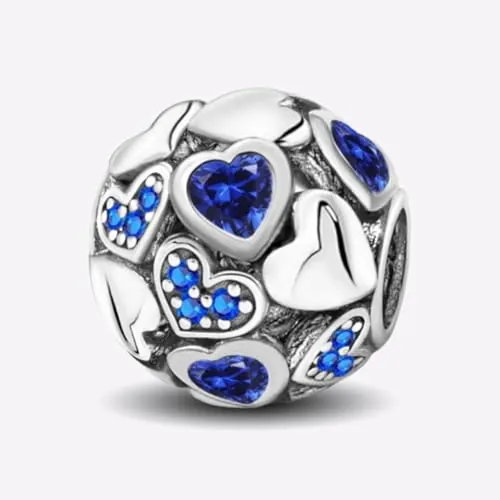 1 abalorio de plata con circonita azul para mujer, brazaletes, joyería de bricolaje y atuendo diario, decoración de joyería a juego para mujeres, regalo para mamá