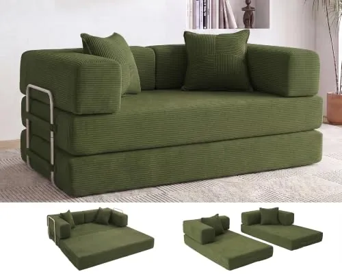 Vipbear Sofá Cama 2 Plazas, 180cm Modular Versátil Sofá Convertible 5 en 1