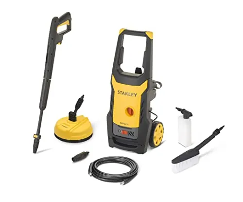Stanley Hidrolimpiadora de Alta Presión SXPW14PE con Patio Cleaner y Cepillo Fijo (1400 W, 110 Bar, 390 l/h)