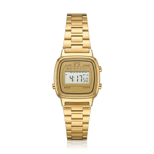MARLION JEWELS Reloj Digital de Mujer clásico de Estilo Vintage, Resistente al Agua 3ATM., Acabado Sofisticado y Elegante. Reloj de Mujer Original con maquinaria de Cuarzo. (Oro)