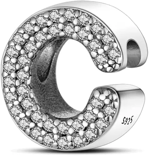 XWN Letra Charms Abalorios A-Z Alfabeto Colgante para mujer, plata de ley 925, compatible con pulseras y collares Pandora, compatible con pulseras europeas para mujeres y niñas
