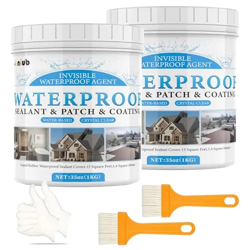 NIUB Sellador Impermeable Transparente, Impermeabilizante Transparente, Sellador Invisible Impermeable, Pintura Impermeabilizante Transparente, 2KG