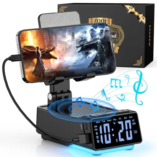 ZOOI Regalo Dia del Padre, Regalos para Hombre, Dia del Padre Regalos Originales para Hombre, Altavoz Bluetooth con Soporte para Teléfono, Gadgets Tecnologicos