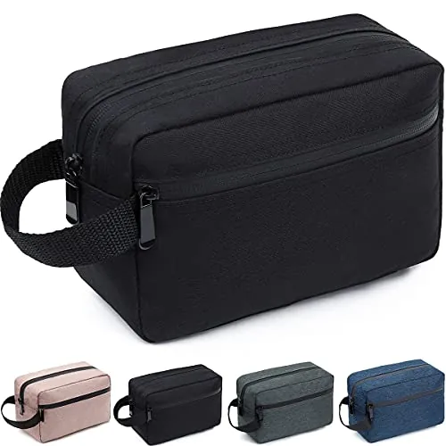 FUNSEED Neceser de Viaje para Mujeres y Hombres, Bolsa de Afeitado para Accesorios de artículos de tocador, Bolsas de Almacenamiento Plegables con asa para cosméticos, brochas y Herramientas, Black