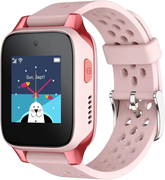 TCL MOVETIME MT46 Reloj Inteligente Niños - Rosa | 4G | GPS | Videollamadas | Botón SOS | IP67 | App Connect | Control Parental