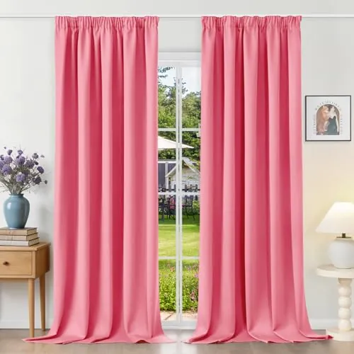 Runyéla Cortinas Opacas para Salón y Dormitorio con Cinta Fruncidora