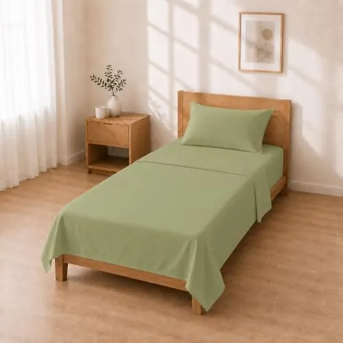 Juego de Sábanas Microfibra 90x200+30 / 160x280 + 50x80 1PCS, Verde