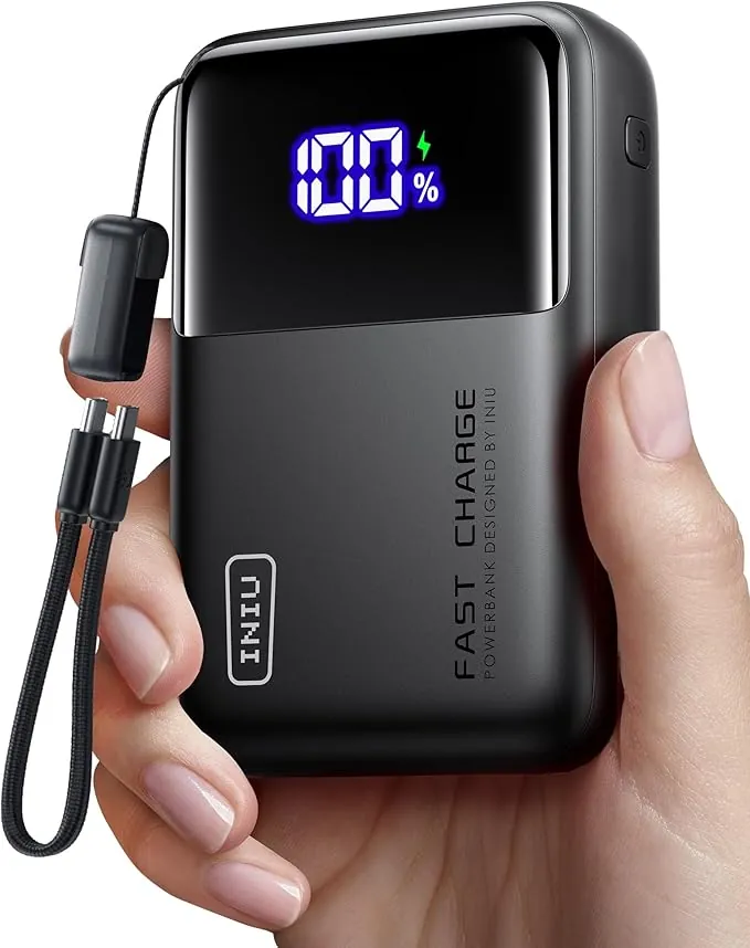 INIU Power Bank, 65W 20000mAh Bateria Externa Carga Rapida, Cargador Portatil USB C Input & Output para MacBook Pro Steam Deck iPhone 16 15 14 13 12 Pro Mini Samsung S24 S22 iPad etc