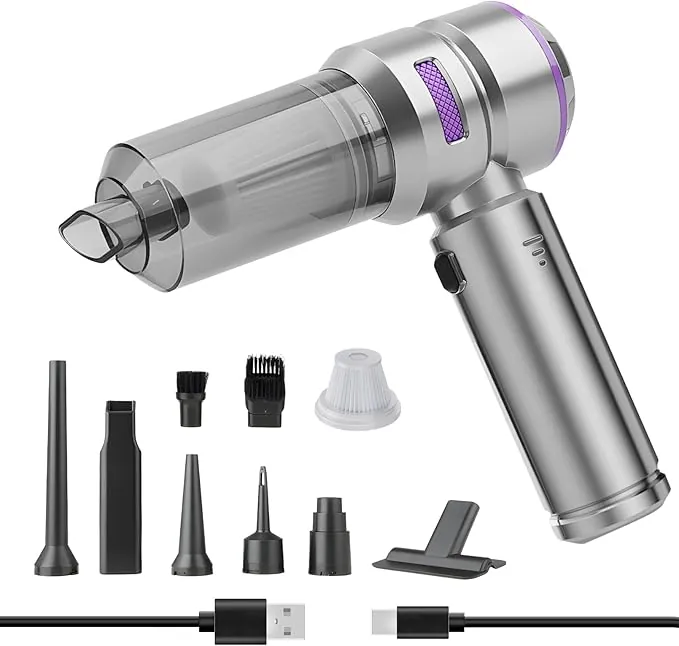 Aspirador 4 en 1 de Mano inalámbrico: Aspirador para Coche, Mini Aspirador con succión Fuerte de 22000 Pa, soplador de Polvo. Se Puede Utilizar Tanto en el hogar como en el Coche