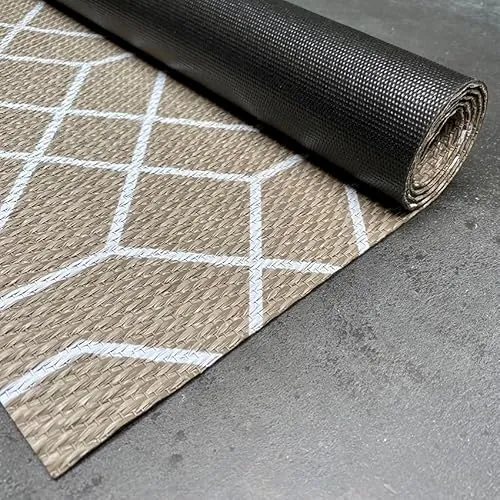 STORESDECO Alfombra vinílica de Tejido Trenzado Premium de Alta Gama. Lavable Antideslizante y extraplana. Materiales Resistentes de máxima Calidad Color Diseño Blanco 120 x 180 cm
