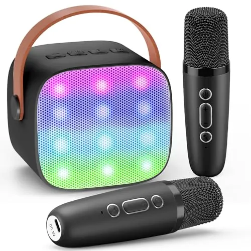 Dislocati Karaoke con 2 Microfonos Inalambricos para Niños y Adultos