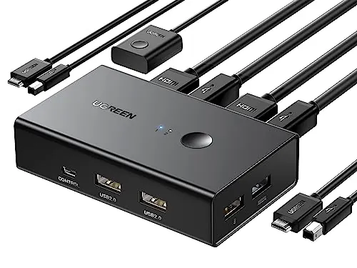 UGREEN KVM HDMI Switch 4K 60Hz 2 Entradas 1 Salida 2 PC Comparten 1 Monitor