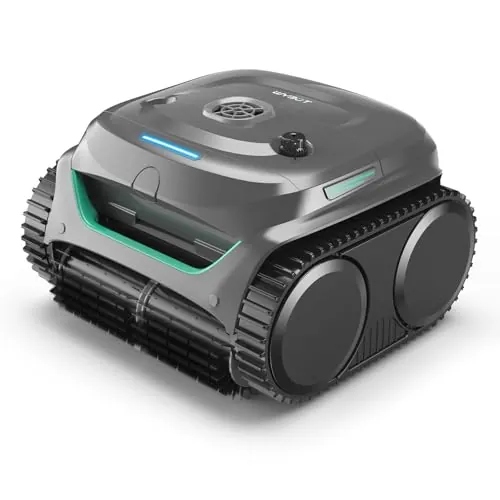 WYBOT C2 Limpiafondos Piscina Robot Inalámbrico, 3 Motores, Doble Filtración, Limpieza Paredes y Línea de Agua, Autonomía 180 Min, para Piscinas Enterradas hasta 150㎡, App(Gris-Verde Gris)