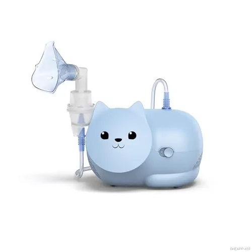 OMRON Nami Cat Nebulizador – Nebulizador niños, compresor potente para tratamientos rápidos y eficaces de afecciones respiratorias infantiles
