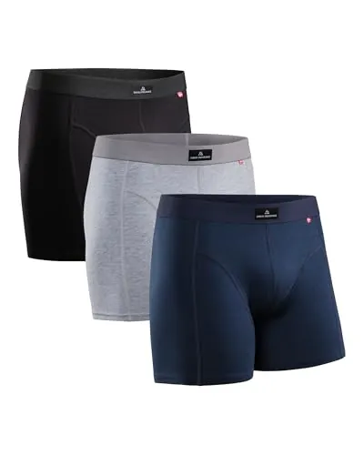 DANISH ENDURANCE Calzoncillos Hombre, Algodón, 3 y 10 Pack MC (1xNegro, 1xGris, 1xAzul Marino Azul) XL