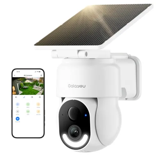 GALAYOU 2K Camara Vigilancia WiFi Exterior Solar, Cámara IP de Seguridad