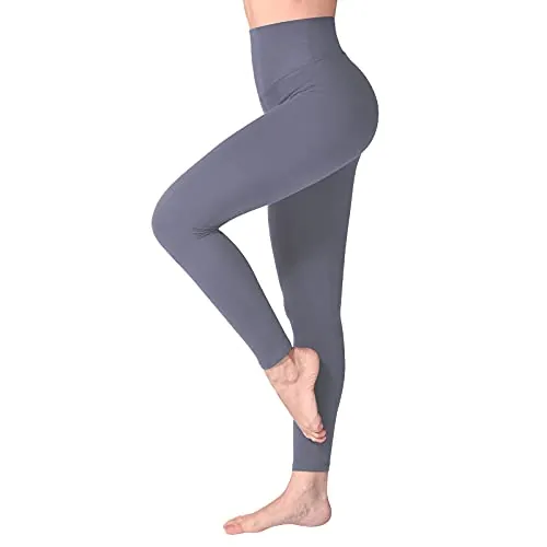 SINOPHANT Mallas Deporte Mujer de Cintura Alta, Leggins de Control de Abdomen Opacas, Elásticas, Leggings Mujer Vestir, Suaves como la Mantequilla L-XL 1 Piezas Gris