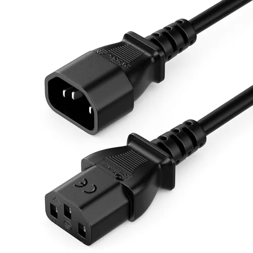 deleyCON 3,0m Cable de Alimentación Prolongador IEC C13 a C14 - Negro