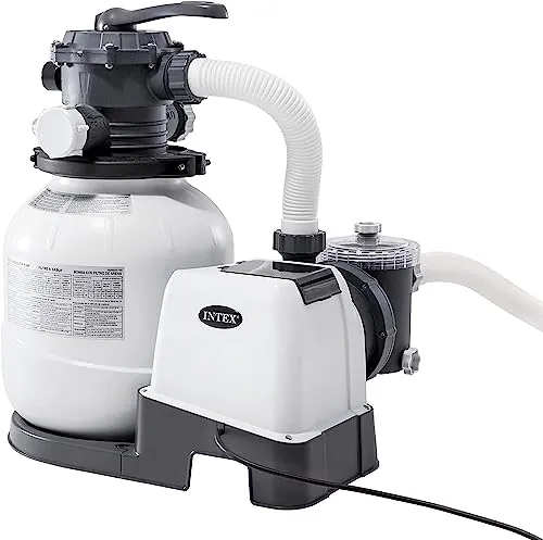Intex 55226 - Depuradora de Arena Krystal Clear 7.900 L/H, depuradora Piscina Arena, Filtro Piscina, Bomba Piscina/para Piscinas Desmontables de hasta 37.800 L., 6 Funciones y Sistema de Bloqueo