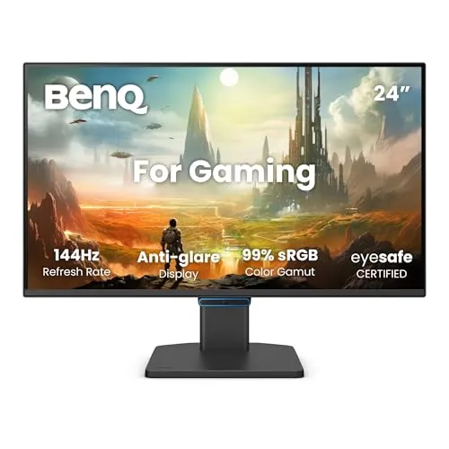 BenQ Monitor GW2490CE 23,8" 1080p FHD 144Hz IPS Eye-Care para Oficina en casa, USB-C, 1080x1920, Optimizador Visual, sin parpadeos, Baja luz Azul, Bisel Ultrafino, Certificado TÜV, Eye-CareU