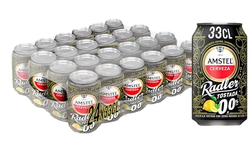 Amstel Radler 0,0 Cerveza Tostada Limon Sin Alcohol Pack lata 24 x 33cl