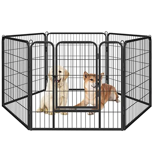 Yaheetech 6 Vallas para Perros Jaula Cachorro Corrales para Perros Mascota Parque Interior Plegable 80X80 cm Cada Valla Negro