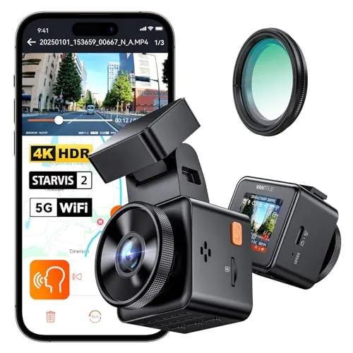 VANTRUE E1 Pro Mini Dashcam para Coche 4K Delantera Oculta con Filtro CPL