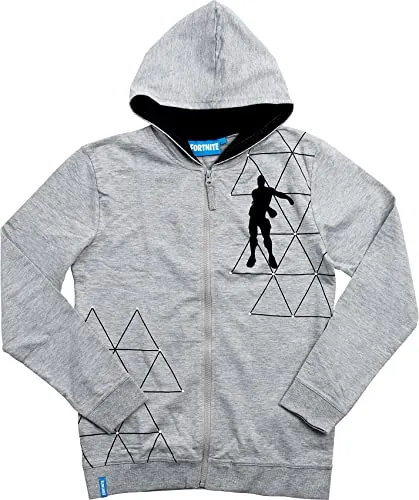 Fortnite Chaqueta Sudadera con Capucha para Niños (14 años, Gris)