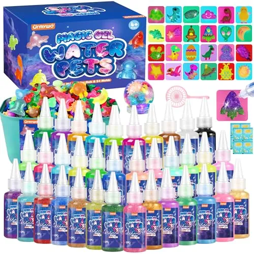 URMYWO Aqua Gelz, 3D Magic Water Elf Kit con 36 Geles y 24 Moldes para Manualidades Niños Creativas, Juguetes DIY, Juegos Educativos y Regalo Original para Niños y Niñas a partir de 3 Años