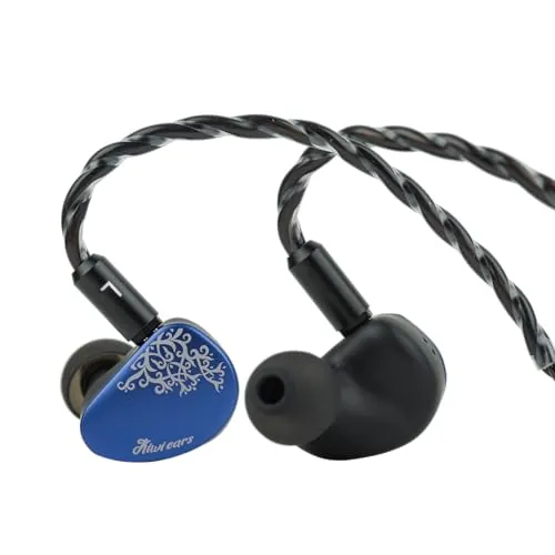 Linsoul Kiwi Ears Cadenza II In Ear Monitor con Driver de Titanio de 10mm, Auriculares IEM con Cable con KARS 2.0,Equilibrio Tonal Preciso,Placa Frontal de Aluminio CNC (3,5 mm Senza Mic, Azul)