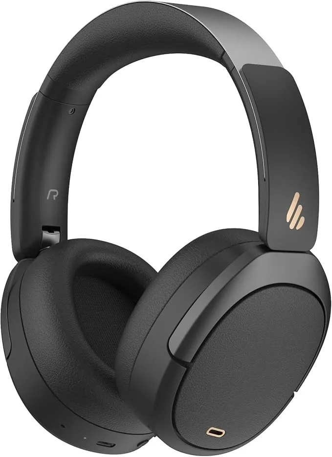 Edifier W80 Over Ear Headphones with -49dB Active Noise Cancelling, LDAC Hi-Res Wired & Wireless, AI Clear Call, Carga rápida, Conexión multipunto, Bluetooth V5.4 - Negro