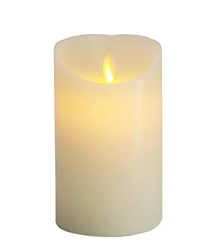 furein Velas LED DE Cera AUTÉNTICA, Color Natural, decoración hogar, Restaurante, Oficina, despacho, Ambiente romántico y cálido, sin Llama Real, Segura (13x7cm)