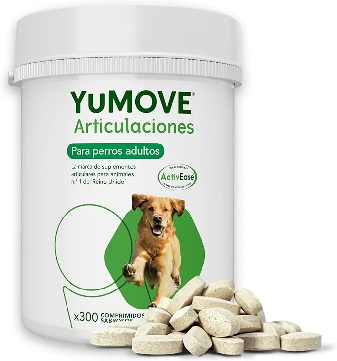 YuMOVE Condroprotector Perros Adultos 5-8 Años 300 Tabletas - 150mg Cada Pastilla Patente Pendiente Mejillón Labio Verde ActivEase, Glucosamina, Condroitina - Movilidad Articulaciones Todas Las Razas